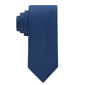 Calvin Klein Shiny Mini-Stripe Textured Silk Tie in Blue, One Size, NWT